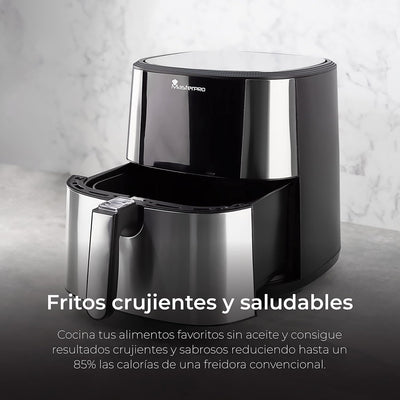 MasterPro Foodies | Ölfreie Fritteuse 6L 1800W mit Ölsprüher | LED-Touchscreen und Antihaft-Korb | L