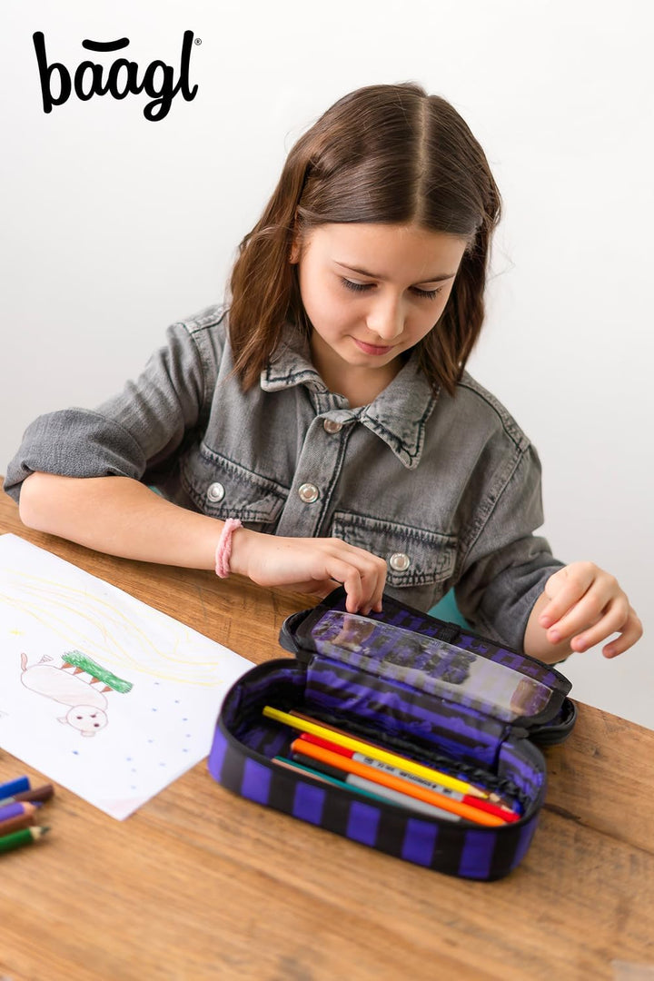 Baagl Federmäppchen für Mädchen - Schulmäppchen für Schreibwaren - Schulsachen Federtasche, Jungen F