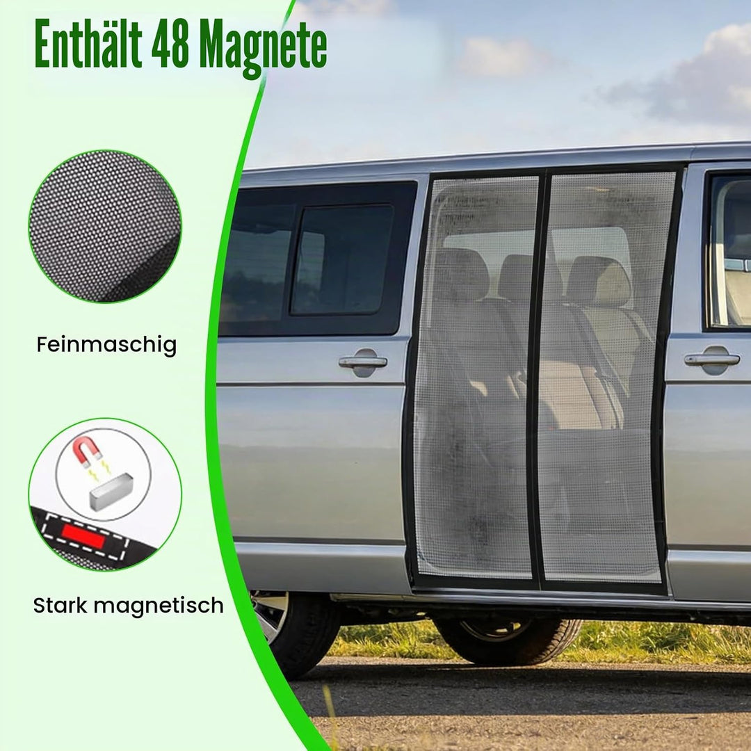Moskitonetz Magnetisch für VW T5 T6 Schiebetür, 145 * 115 cm Sonnenschutz Auto Seitentür Moskitonetz