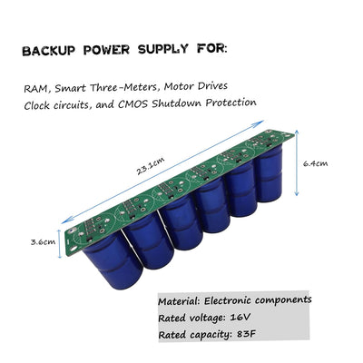 Uadme Super Farad Kondensator, 6pcs/Set 16V 83F Super Farad Kondensator Einreihig 2,7V 500F Elektrol