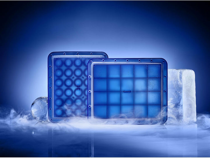 Lurch 240765 Ice Former Arctic Würfel 5cm blau Eiswürfelform für 12 Eiswürfel mit transparentem Deck