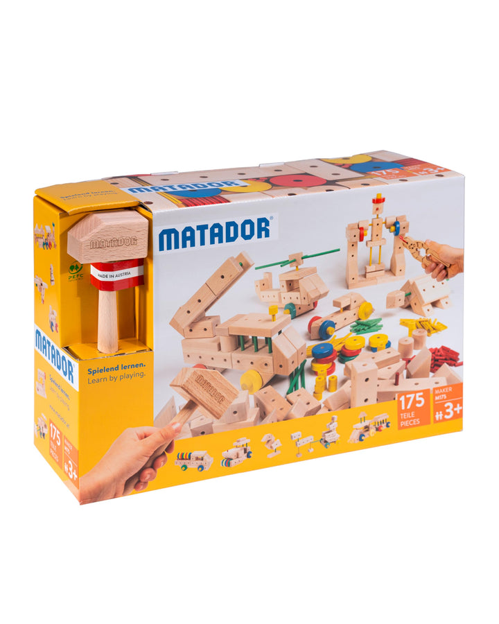 Matador 21175 M175 Baukasten, ab 3 Jahren, holzfarben, bunt Single, Single
