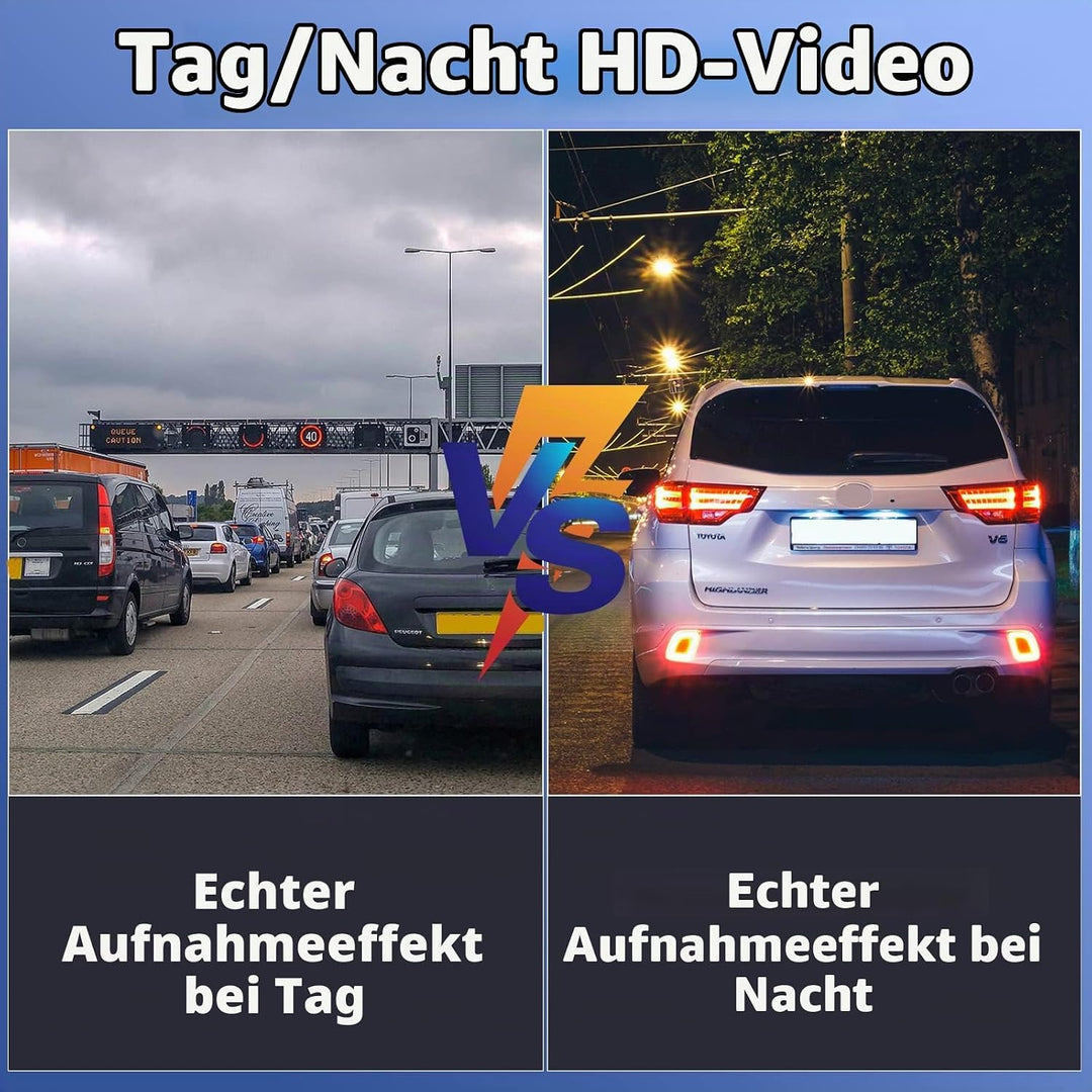 CAMECHO RV Rückfahrkamera Kit mit 8-Zoll-LCD-Monitor+ AHD 1080P Rückfahrkamera*2 mit Nachtsicht IP69