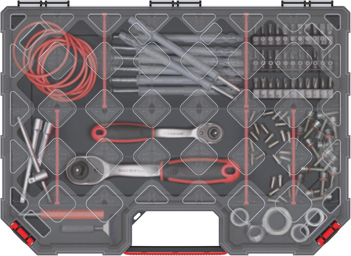 Sortimentskasten 390 x 284 x 60 mm mit 16 Verstellbare Fächer - Sortierkasten Kleinteile - Zubehörbo