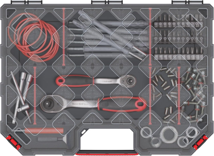 Mivos Sortimentskasten 390 x 284 x 105 mm - Sortierkasten mit 16 Verstellbare Fächer - Schraubenbox