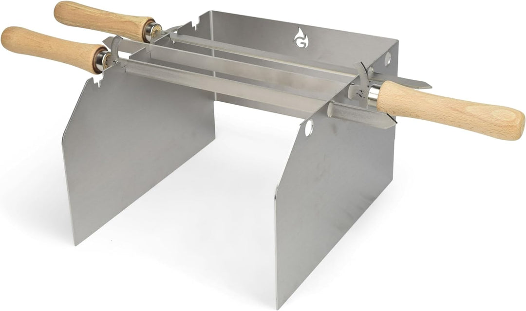 Grillrost.com Das Original Edelstahl Windschutz und Spiesshalter | für Napoleon kleine Sizzle Zone (