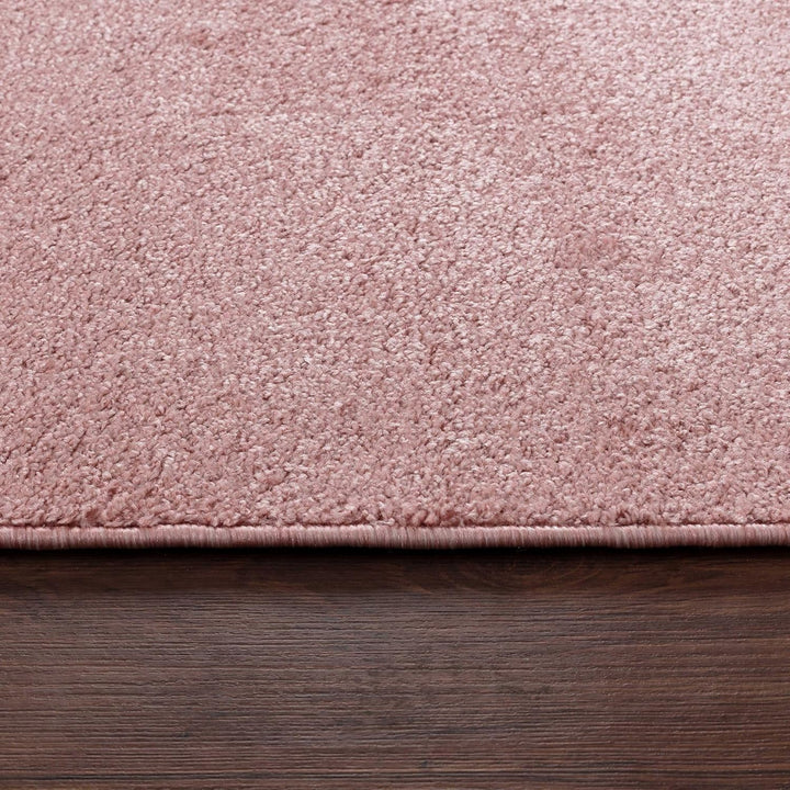 Carpetsale24 Dichter Kurzflor Teppich Wohnzimmer Rosa 80 x 250 cm Modern Einfarbig Design - Flauschi