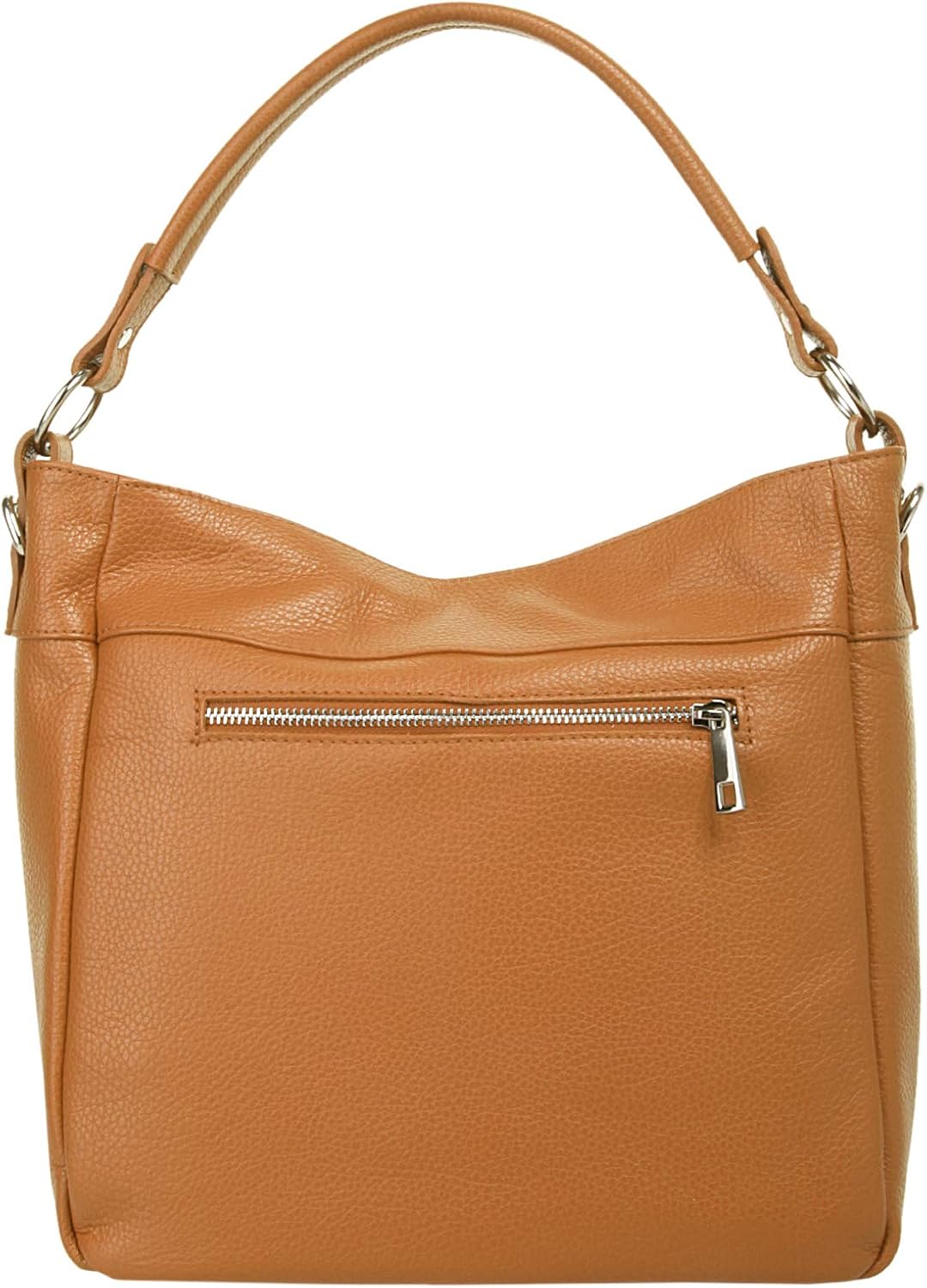 Handtasche Echt Leder Damen Made in Italy, Smartphonefach, Damentasche aus Rindleder, Umhängetasche