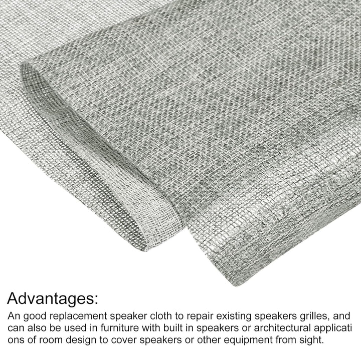QUARKZMAN Graues Lautsprecher Akustikstoff Mesh Grill Mesh Gittertuch (Kein Rohrgeflecht) Stereo Box