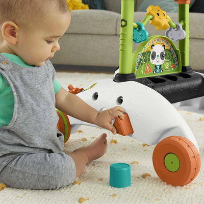 Fisher-Price HJY73 - 2-Seiten Panda-Lauflernwagen, mitwachsendes interaktives Spiel-Center mit über