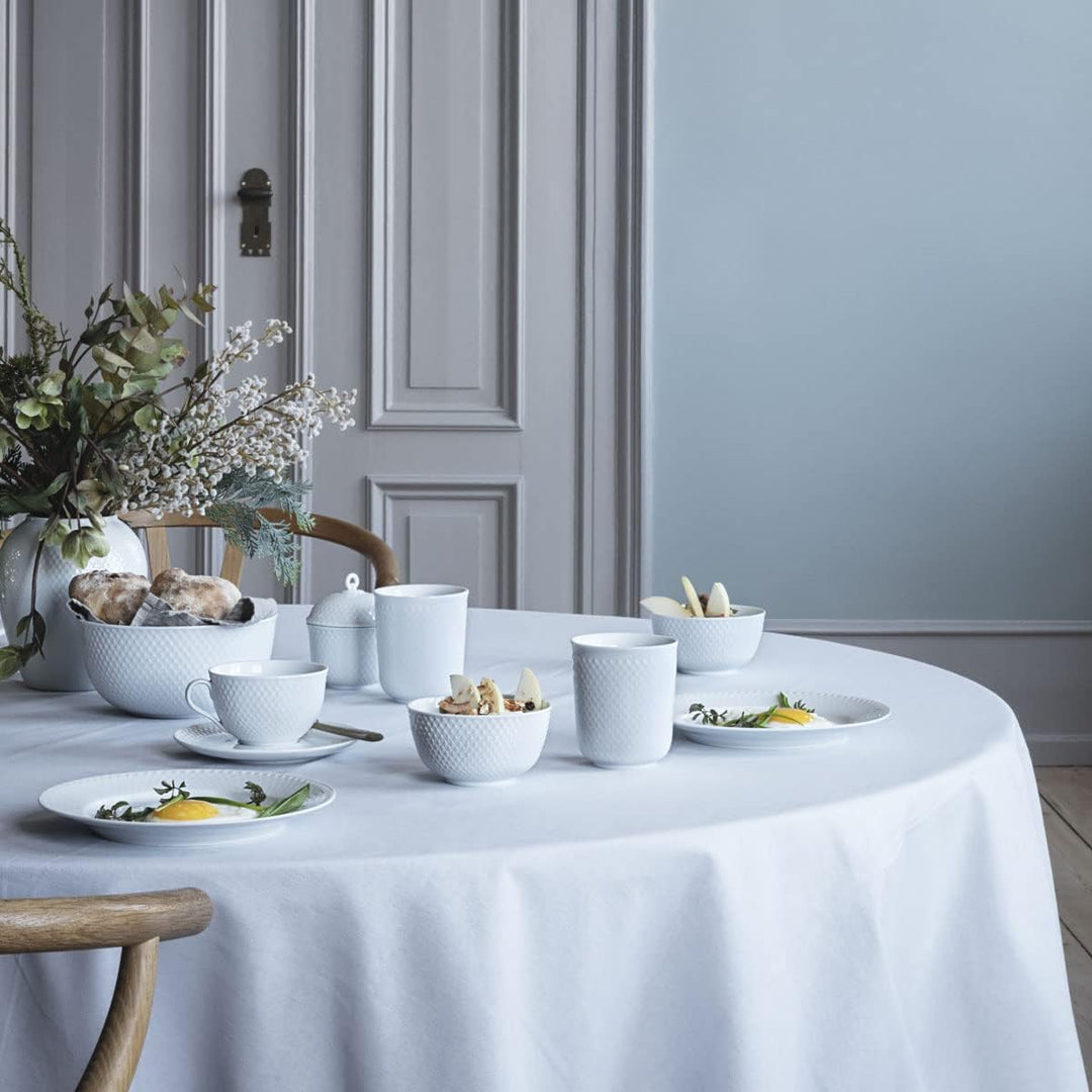 Lyngby Porcelæn Tiefer Teller Ø24.5 cm Rhombe klassisches Design zeitlos, weiss Ø24.5 cm Weiss, Ø24.