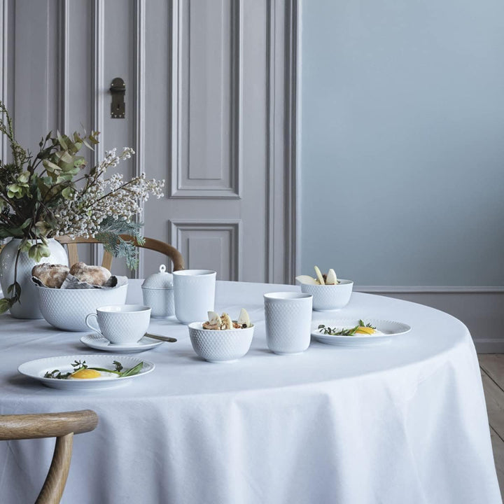 Lyngby Porcelæn Tiefer Teller Ø24.5 cm Rhombe klassisches Design zeitlos, weiss Ø24.5 cm Weiss, Ø24.