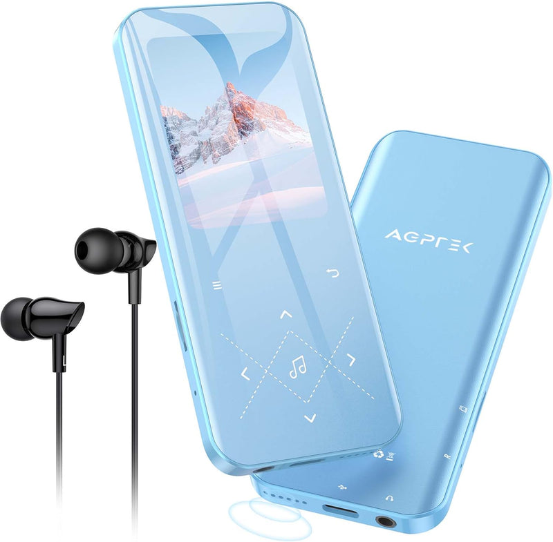 AGPTEK MP3 Player Bluetooth 5.3, 32GB HiFi Sound Musikplayer mit 2,4 Zoll TFT Farbbildschirm, Kopfhö