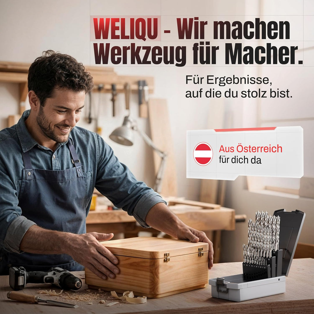 WELIQU 10 Stück HSS-G Holzbohrer Ø 5,0 mm für Hart- und Weich-Holz - ACHTUNG: Sehr scharfe Bohrer au