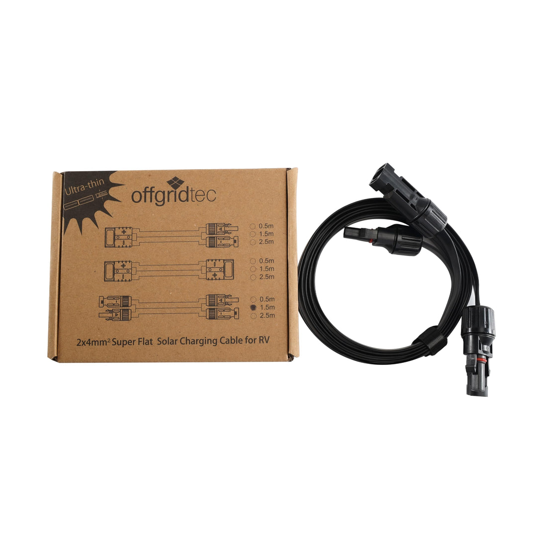 Offgridtec PV-zu-PV Flachkabel 4mm², Superflaches Solarkabel-Verlängerungskabel mit hochwertigen Ste