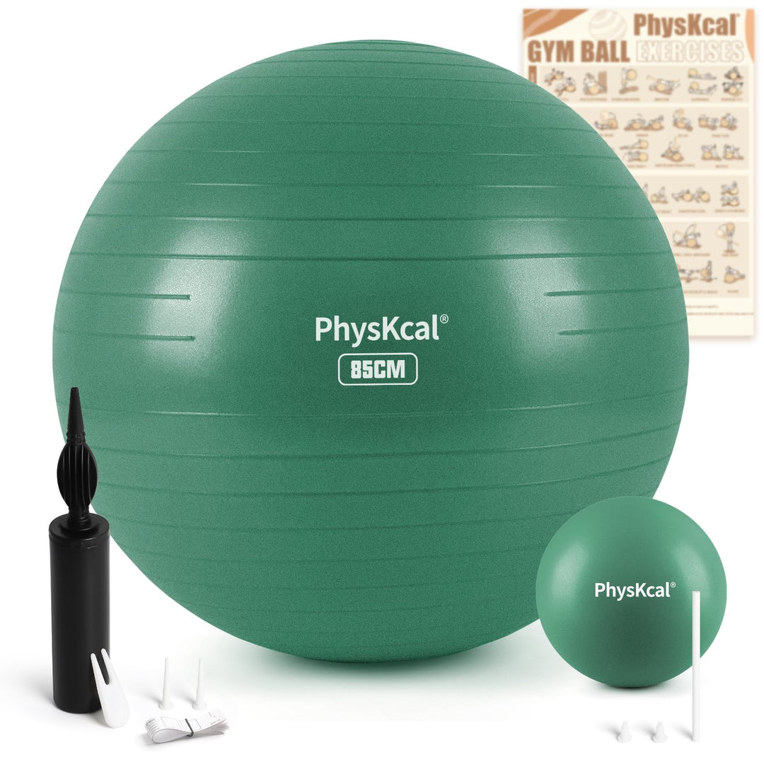 Gymnastikball und 23 cm Pilatesball Set, Anti Burst Gymnastikball, Anti-Rutsch-Sitzball, Balanceball
