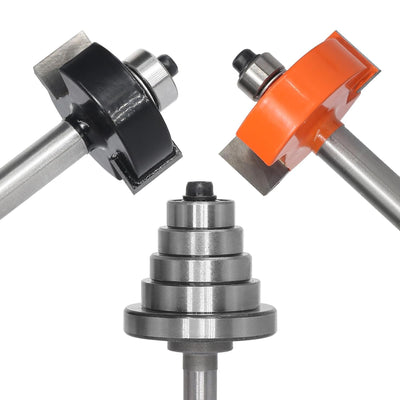 AKYLIN 2-tlg Falzfräser Set,Scheibennutfräser 8mm Schaft mit 5 einstellbaren Lagern,Holzfräser Nutfr