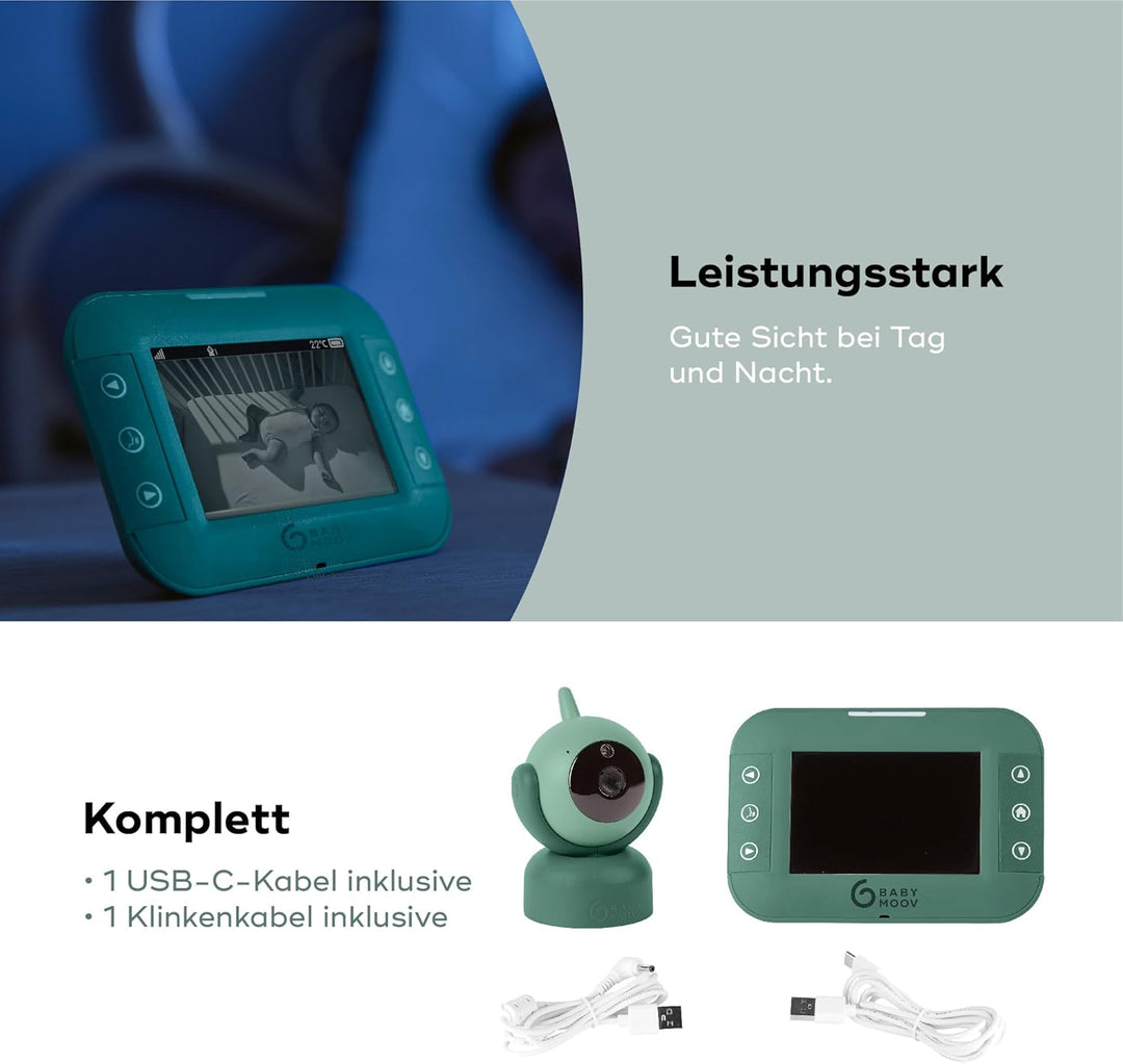 Babymoov Babyphone mit Kamera YOO-Twist - 360 Grad Kamera mit Fernsteuerung, 3,5" Bildschirm, Sleep