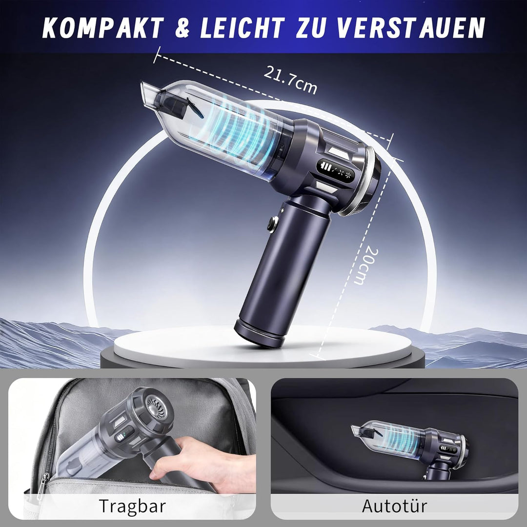 Citybee Handstaubsauger Akku Mini Staubsauger Kabellos - 25000Pa Handstaubsauger Stark 4 in 1 Autost