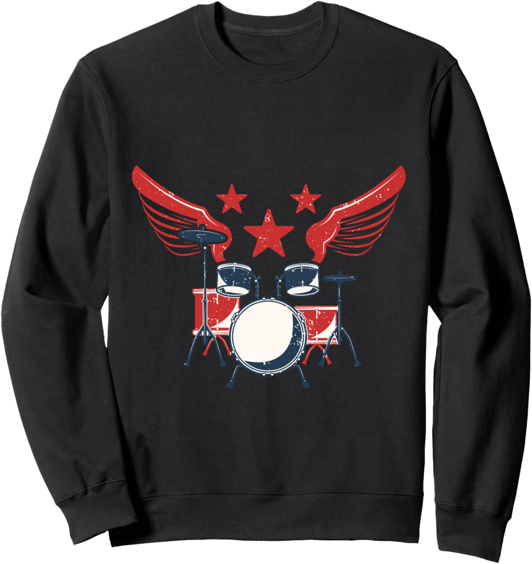 Schlagzeug Engel Flügel Schlagzeugspieler Drummer Drums Sweatshirt