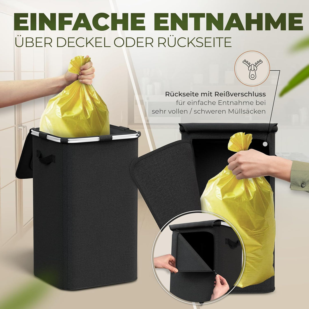 COTTARA® gelber Sack Ständer Mülleimer mit Deckel magnetisch Müllsackständer für Gelber Säcke mit Me