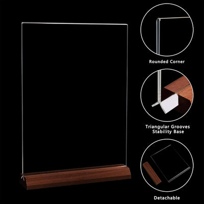 DONGLI 6 Stück A4 Ständer Aufsteller Tischaufsteller,Acryl T-Ständer Menükartenhalter, Doppelseitig