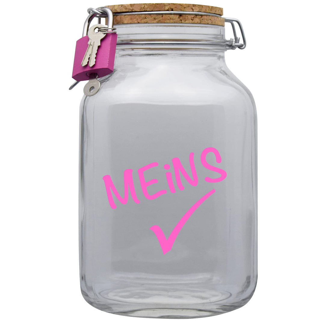 Spardose Meins Geld Geschenk Idee Transparent XXL