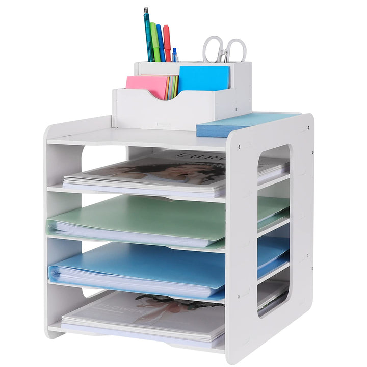Schreibtisch-Organizer, Briefablage, Dokumentenhalter, A4-Papierablage, für Zuhause, Büro, Schule, 5