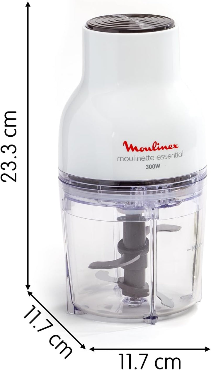Moulinex Moulinette Essential DJ5201 3-in-1 Zerkleinererer, Mixen und Schneiden, Druckdeckel-System