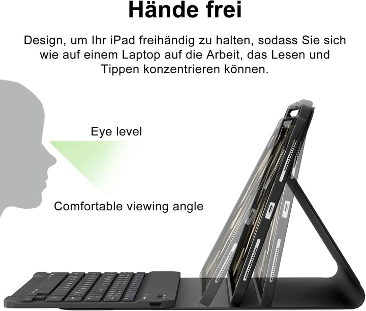 FOGARI Tastatur Hülle für iPad Air 6 11 Zoll (M2 2024) | iPad Pro 11 2022-2018 Tastatur für iPad Air