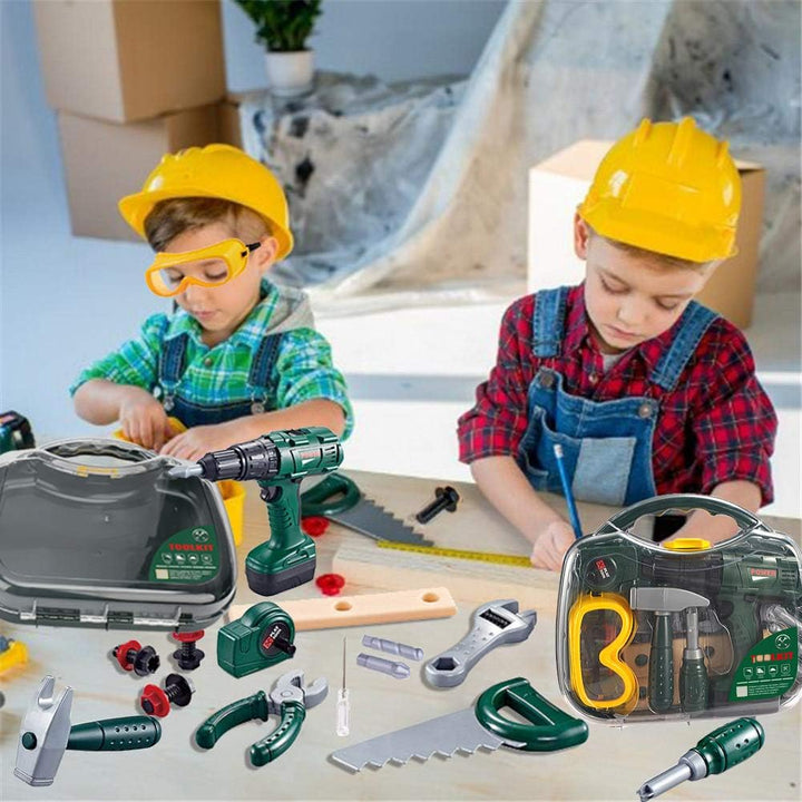 Kinder Werkzeug Spielzeug,Mit Hammer,Schraubendreher Kinderwerkzeug-Set mit Verstellbarem Werkzeugzu