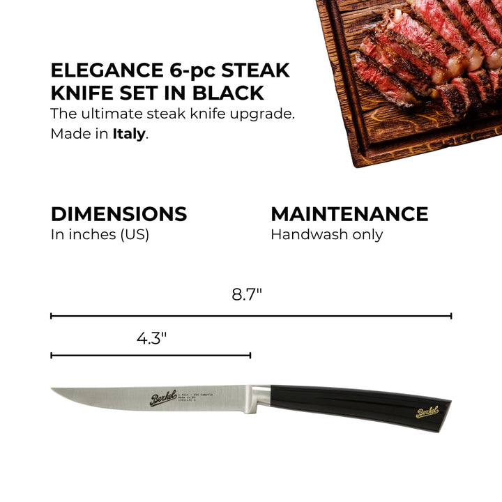 Berkel Elegance Set mit 6 Steakmessern Schwarz