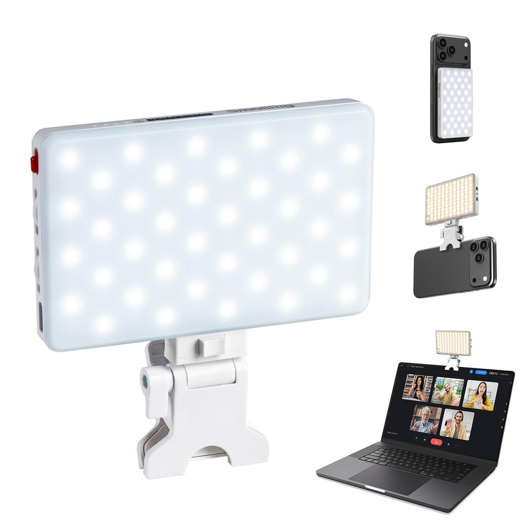 SMALLRIG M3 Magnetisches Selfie-Telefon-LED-Videolicht mit Clip, 120 LEDs 2000mAh Wiederaufladbar, 2