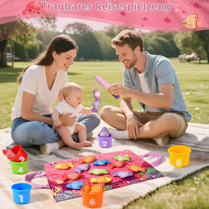 Baby Spielzeug ab 1 2 Jahr, Rosa Angelspiel für Kinder 6 9 12 18 Monate, Lernspiele, Motorikspielzeu