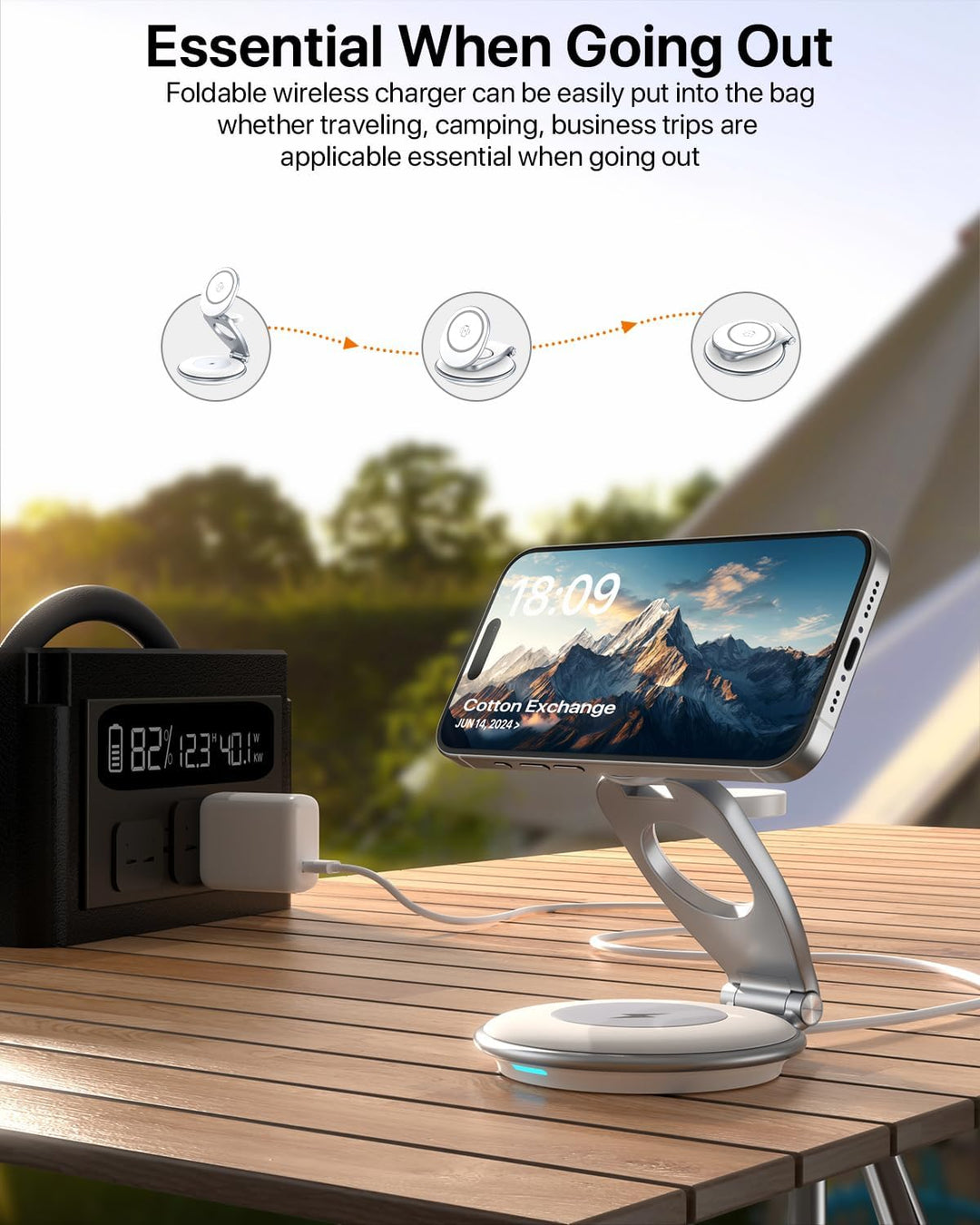EXW für Apple Ladestation, 3 in 1 Mag-Safe Ladestation Faltbar Ladegerät für iPhone 17/16/15/14/13/1