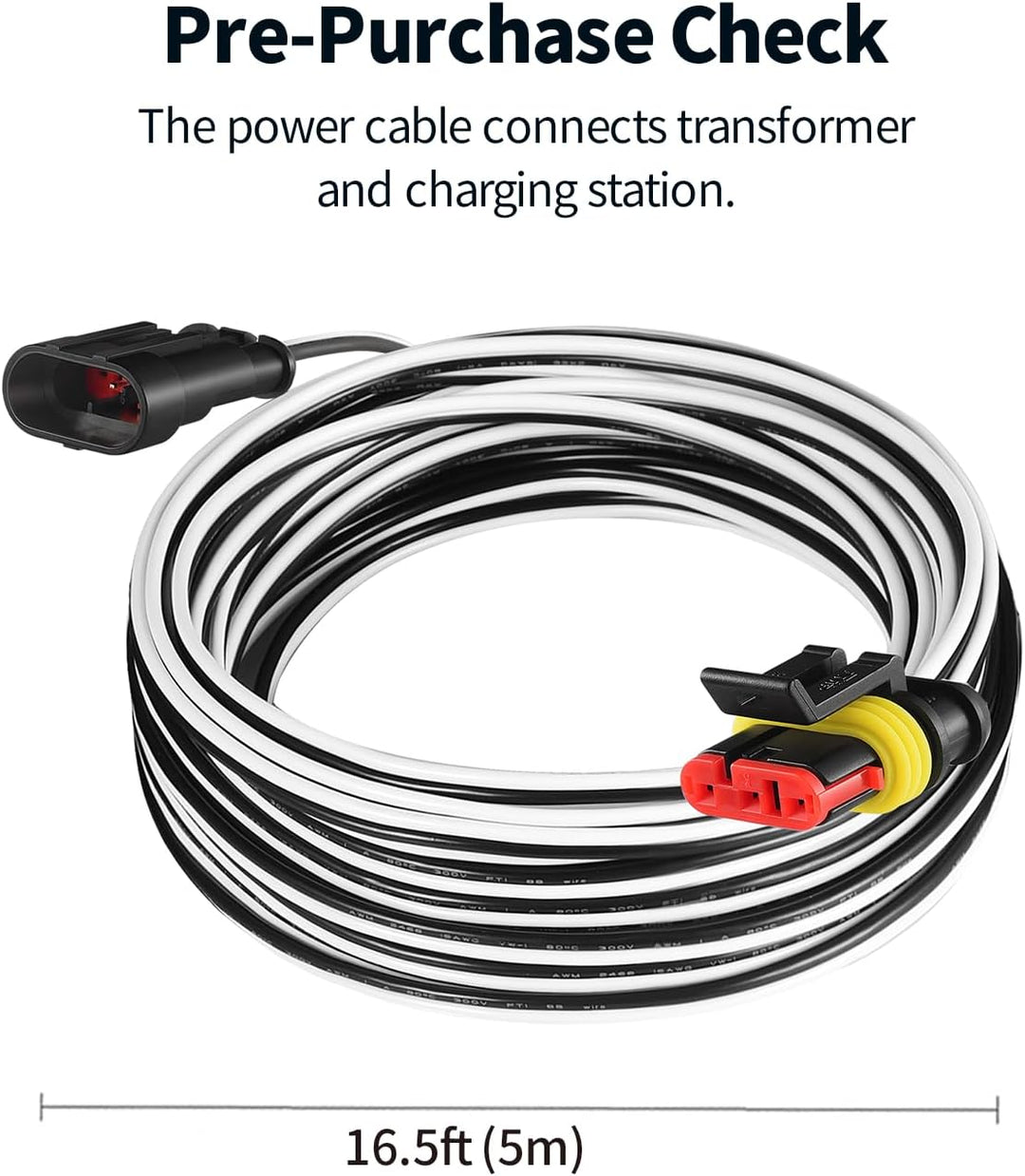 5 Meter Ladekabel für Transformator Stromversorgung und Ladestation, kompatibel mit Husqvarna Automo