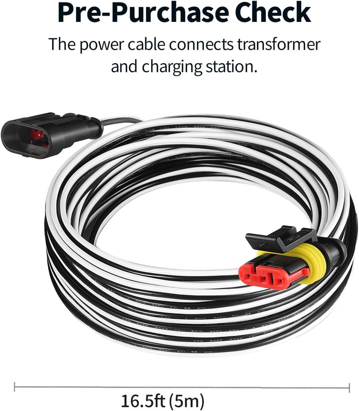 5 Meter Ladekabel für Transformator Stromversorgung und Ladestation, kompatibel mit Husqvarna Automo