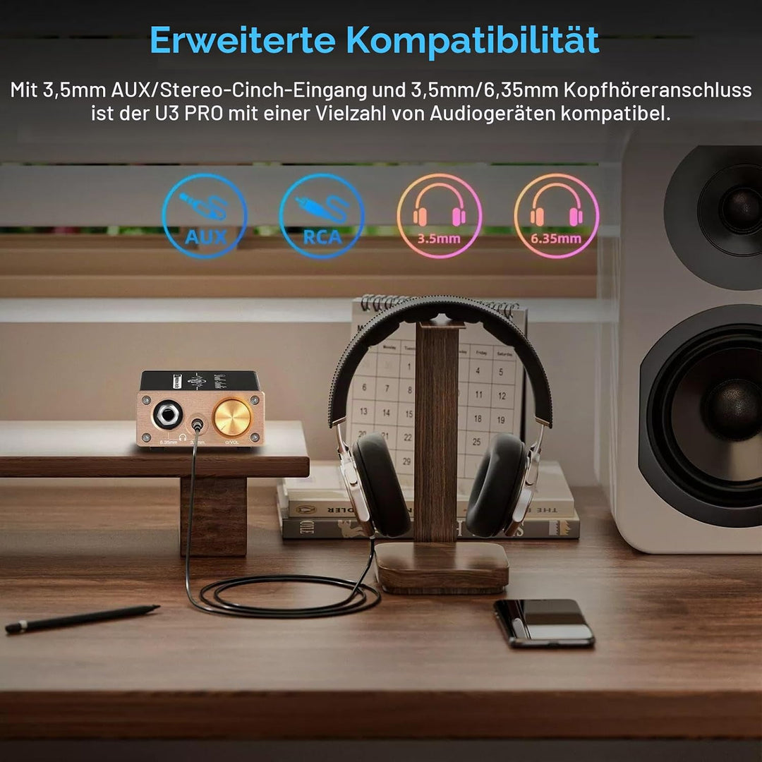 Douk Audio HiFi Mini Kopfhörerverstärker Klasse A Desktop-Verstärker für Kopfhörer DC5V (U3PRO), U3P