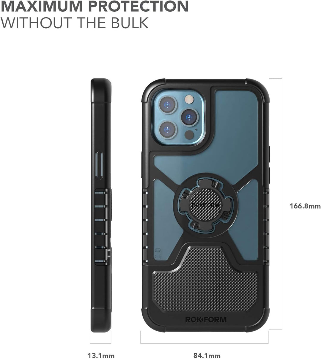 ROKFORM Schutzhülle für iPhone 12 Pro Max, magnetisch, mit Twist Lock, dünn, stossfest, Crystal Slim