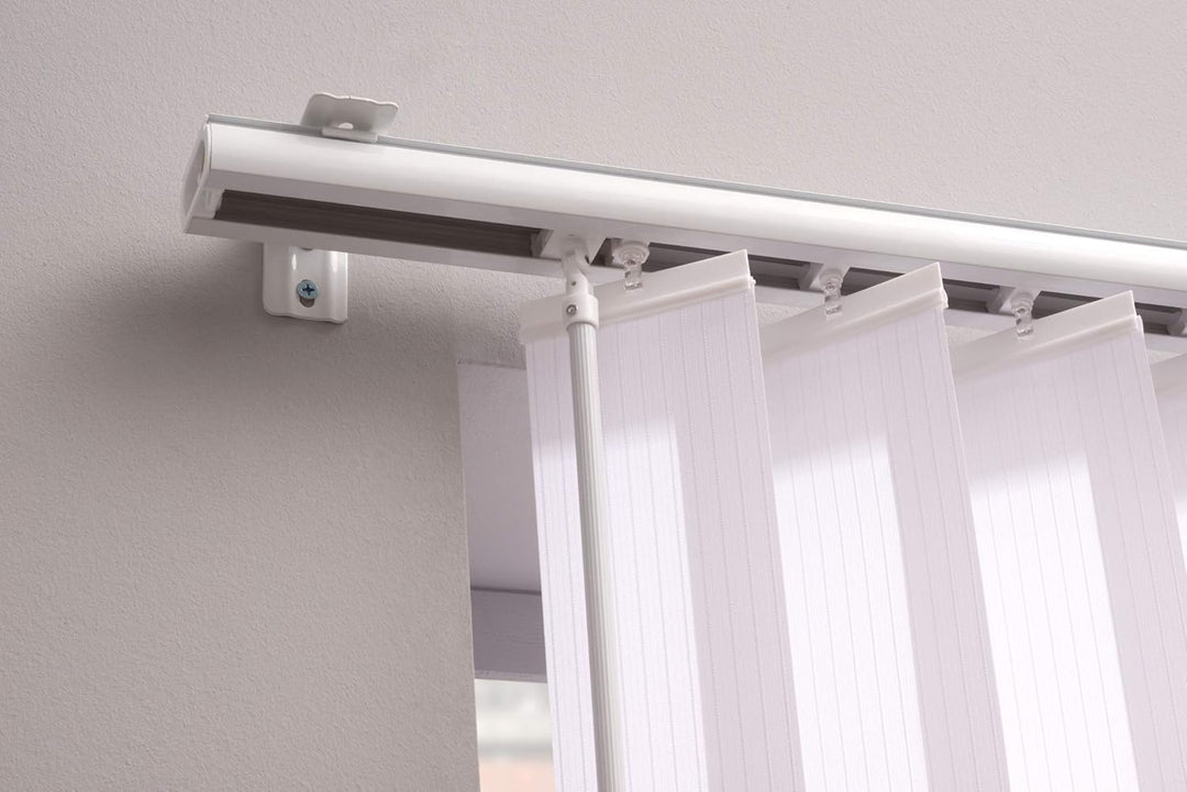 JalousieCrew Vertikal Lamellenvorhang Farbe weiss - Breite 100 bis 250 cm - Höhe 250 cm (individuell