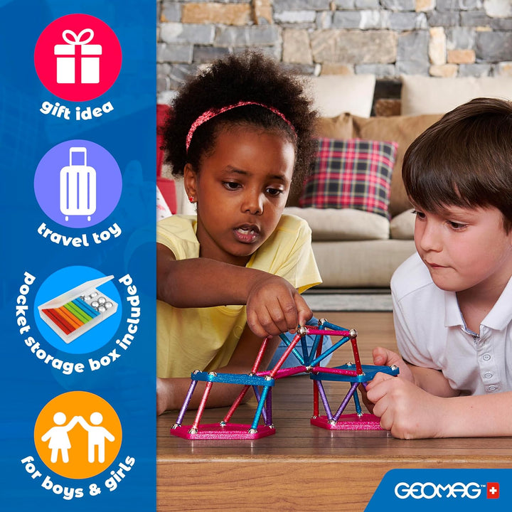 Geomag Classic - 25 Teile - Magnetisches Konstruktionsspielzeug für Kinder - Green Line - Lernspiel
