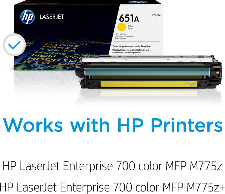 HP 651A (CE342A) Gelb Original Toner für HP Laserjet Enterprise M775, Gelb