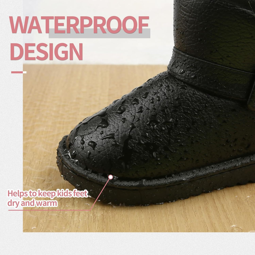 Apawwa Winterstiefel MäDchen Warm GefüTtert Boots MäDchen SchlüPfen Winterschuhe Kinder Komfortabel