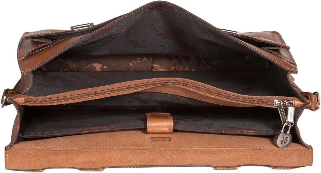 Picard, Männermappen, Aktentasche aus der Serie Toscana, in der Farbe Cognac/Braun, aus naturbelasse