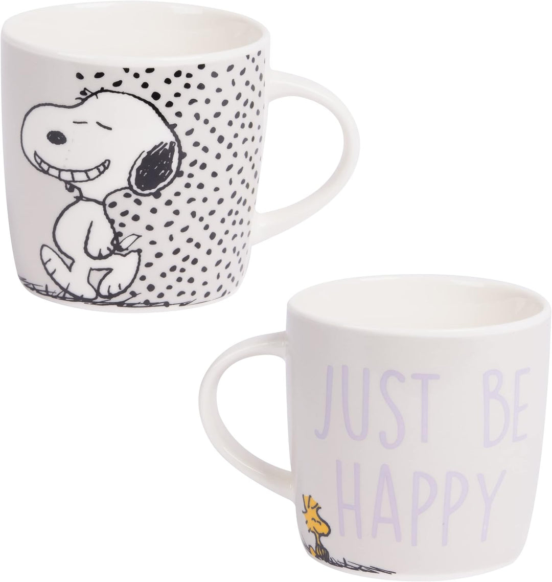 United Labels Snoopy Frühstücksset Kinder, Snoopy Did someone say food, Geschirr Set Porzellan, 3-te