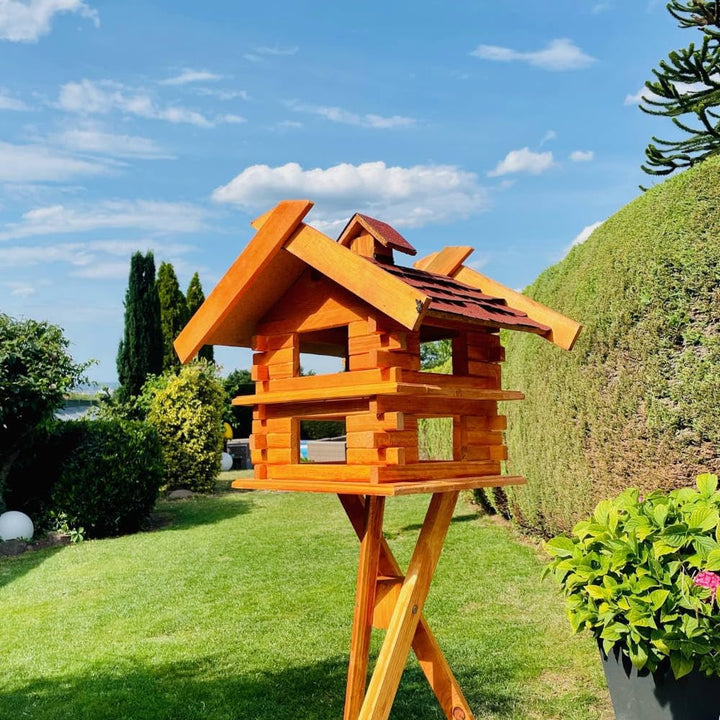 handgefertigtes rechteckiges Vogelhaus/Vogelvilla M - XXL wetterfest aus Holz Vogel Futterstelle Hau
