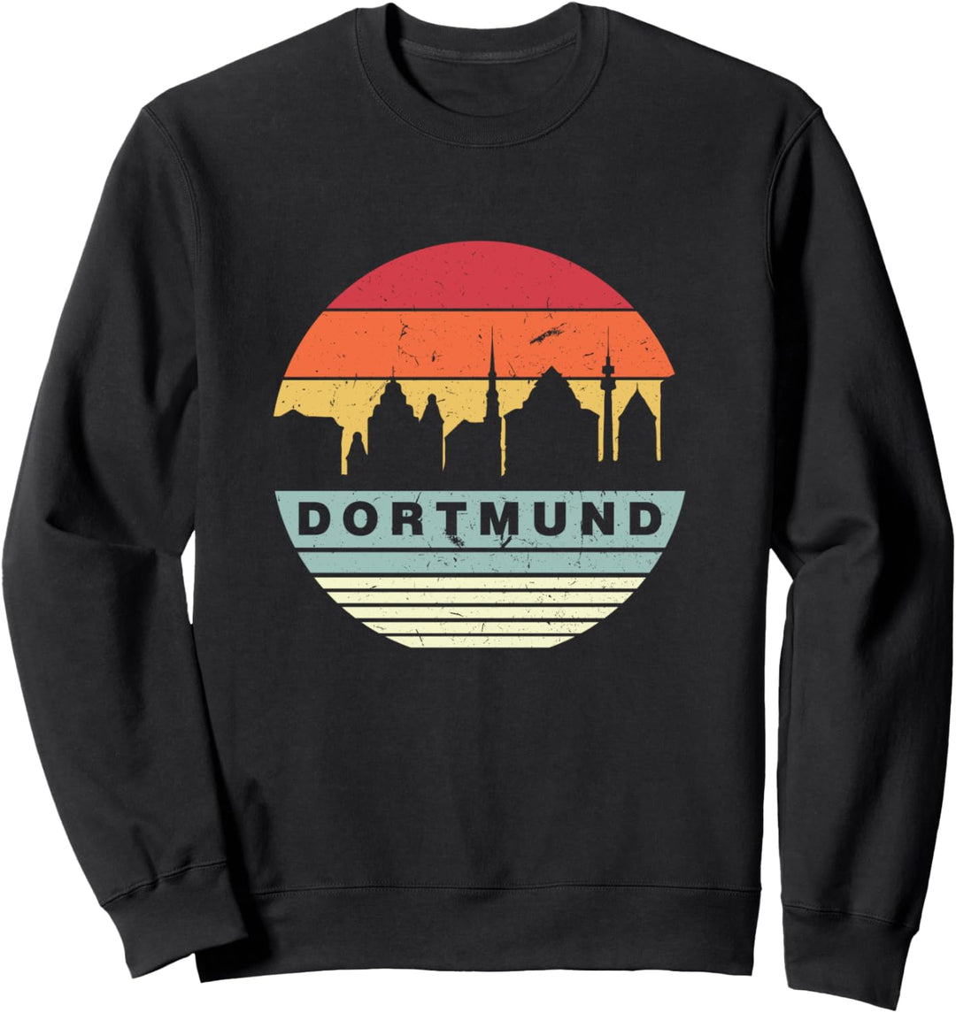 Retro Vintage Dortmund Skyline-Silhouette Sweatshirt