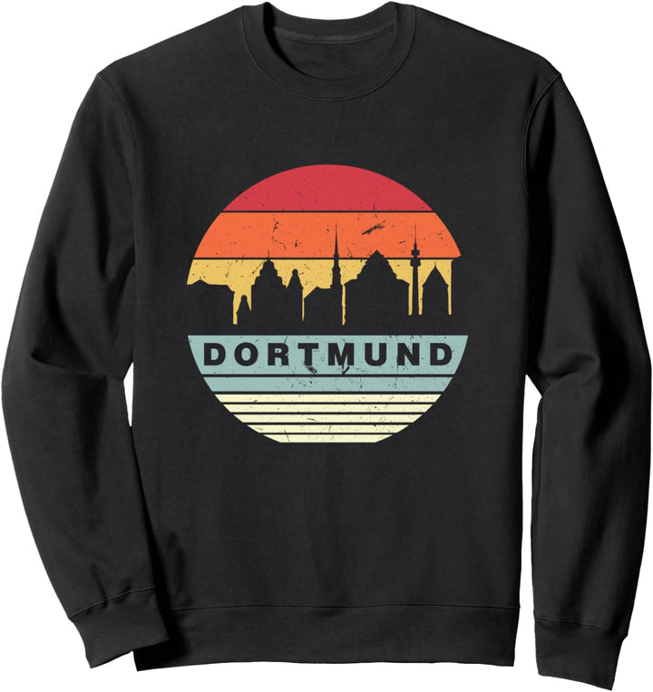 Retro Vintage Dortmund Skyline-Silhouette Sweatshirt