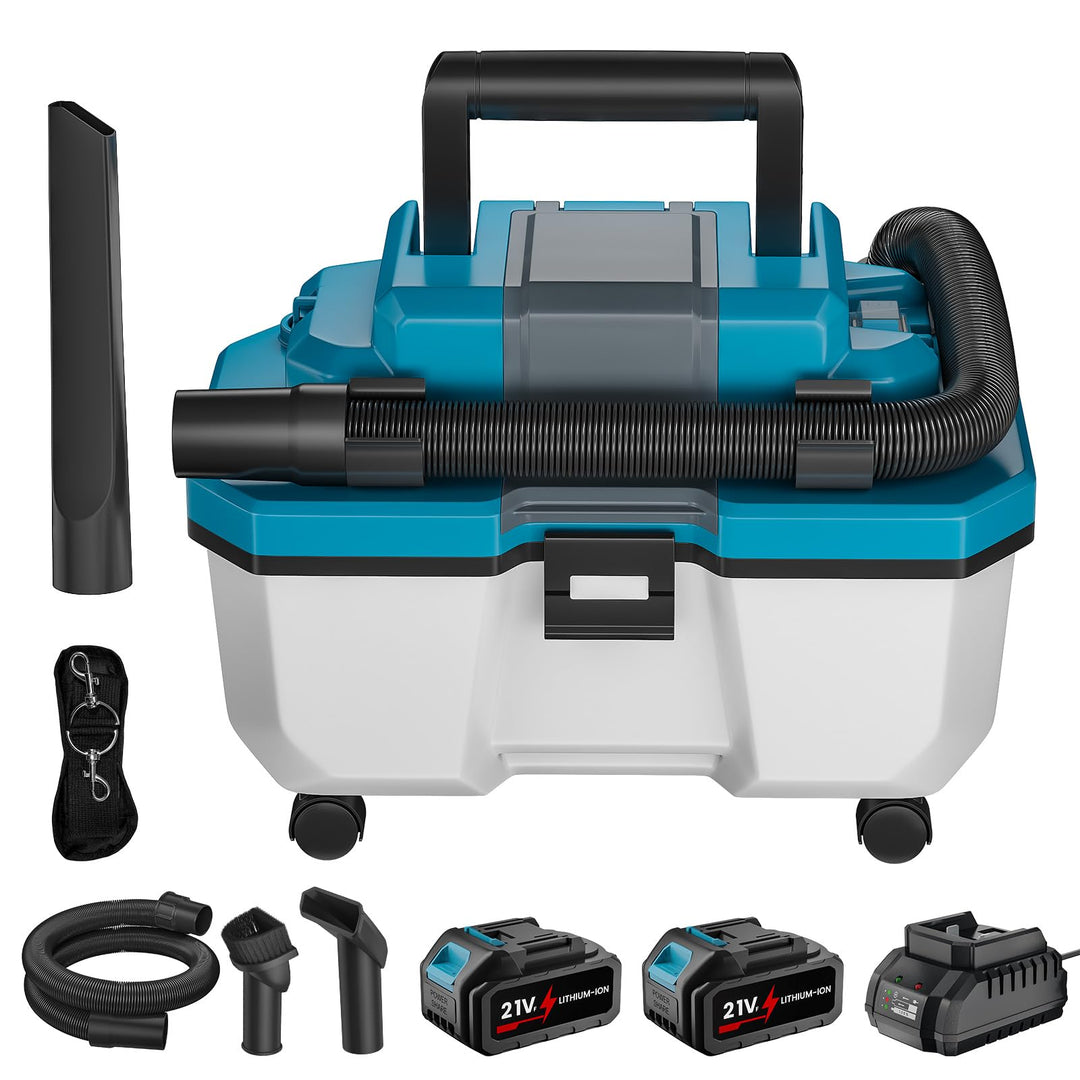 Akku-Nass-Trockensauger für Makita 18V Batterie, Industrie-Sauger mit HEPA-Filter, Universaldüse, 15