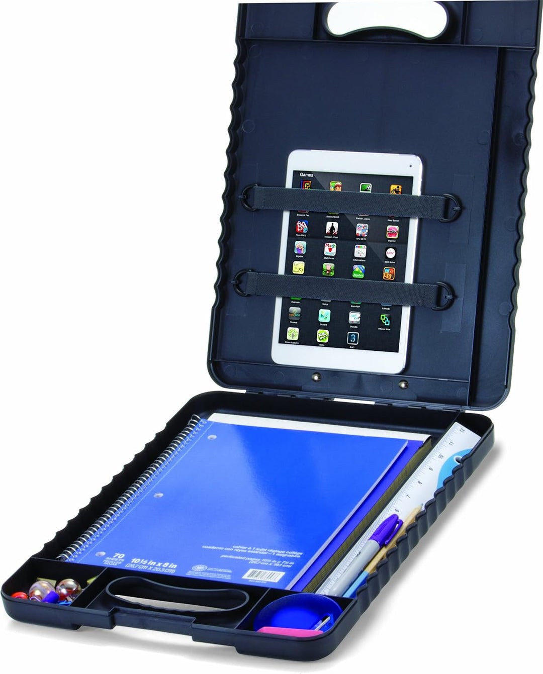 Officemate 83316 Klemmbrett Deluxe mit LED Beleuchtung und Raum für Tablet Anthrazit A4 mit LED, Ant